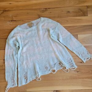 WILDFOX White Label Cloud Ripped Sweater top size S